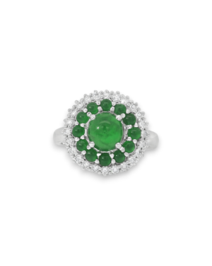 Jade Double Halo Ring