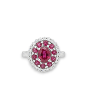 Ruby Double Halo Ring