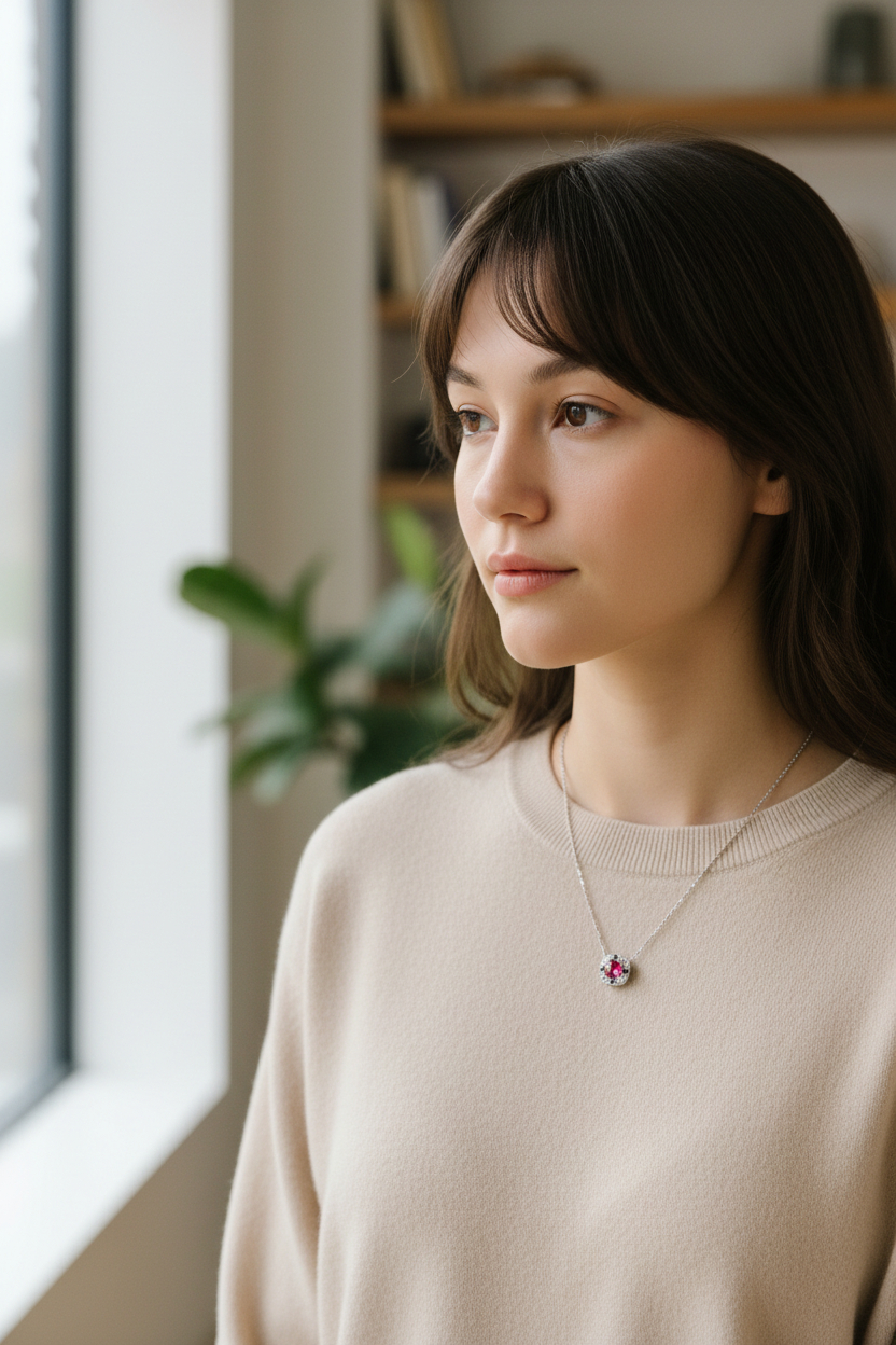 Spinel Halo Pendant - Image 2